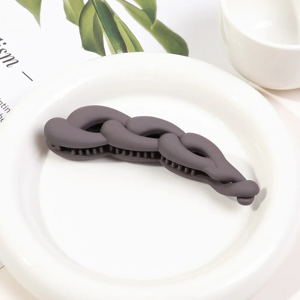 Frosted Large Banana Hair Clips - 5 Stylish Colors, Non-Slip Fashion Hair Claws for Fine Hair - Perfect for Effortless Ponytails!