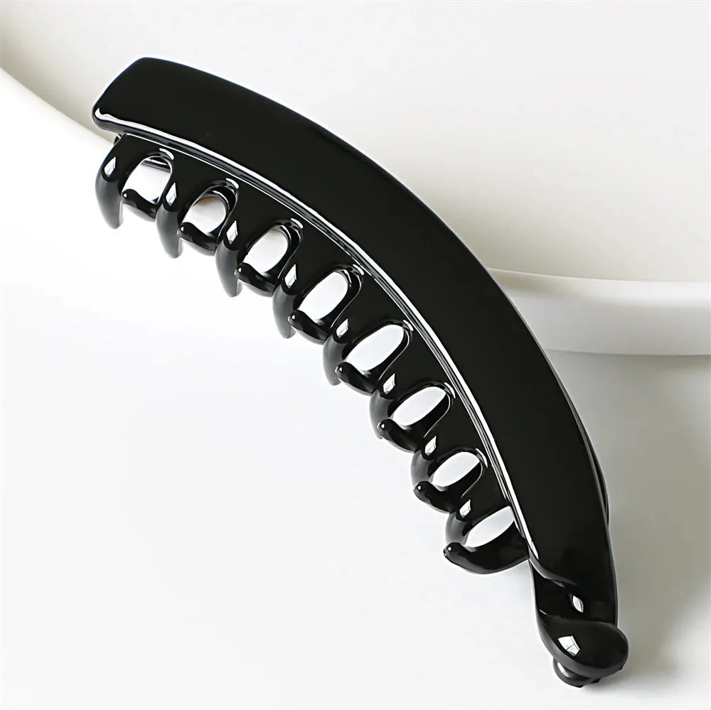 Frosted Solid Color Banana Hair Clips โ Fashion Ponytail Barrettes & Hair Claws for Women