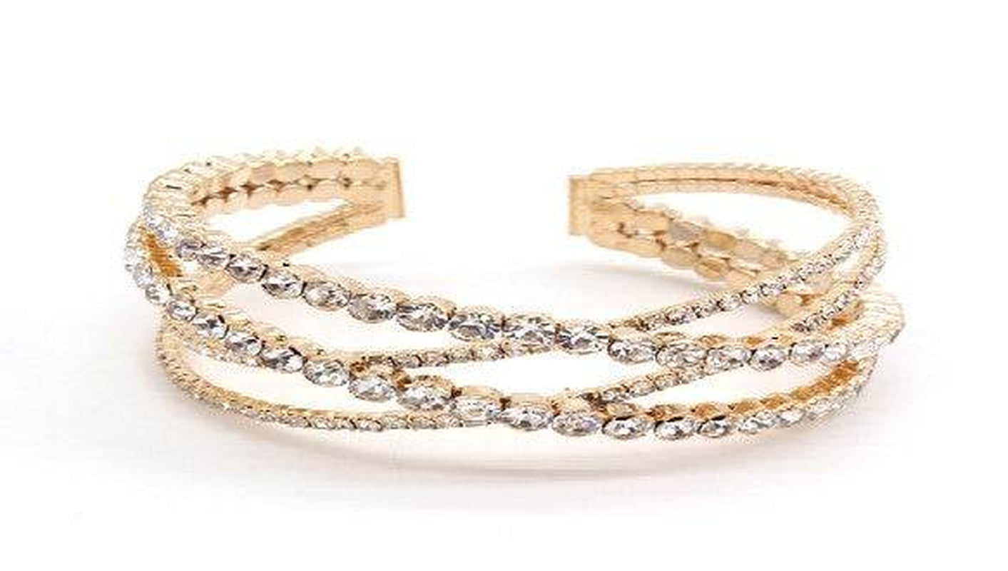 INTERTWINED RHINESTONE CUFF BRACELET