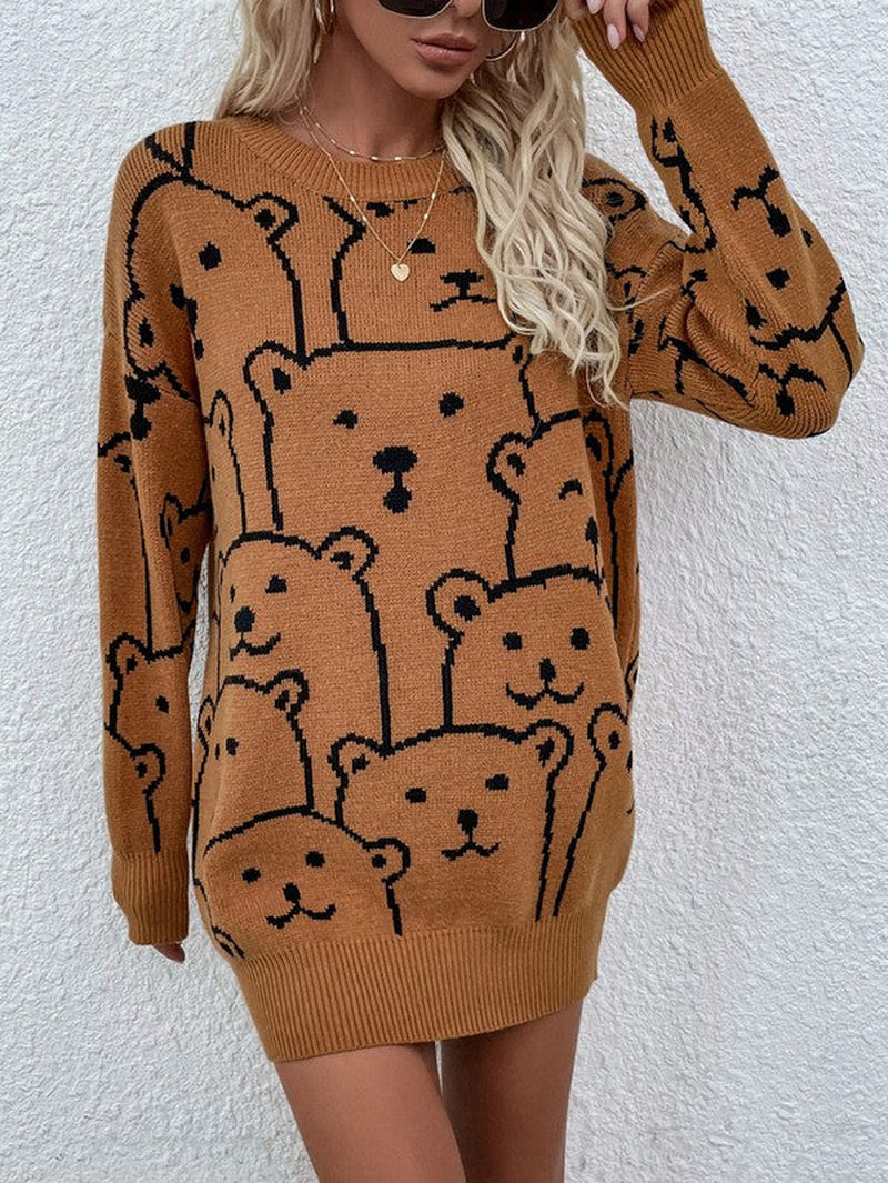 Womens Long Sleeve round Neck Pullover Sweater