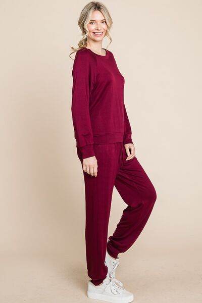 Stylish 2-Piece Super Lady Lounge Set: Cozy Round Neck Top & Comfy Pants for Ultimate Relaxation!