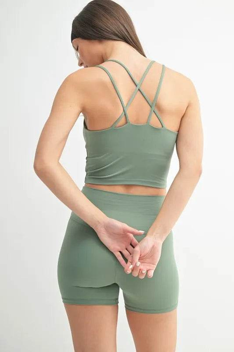 MONO B Venice Cloud Light Crisscross Sports Bra