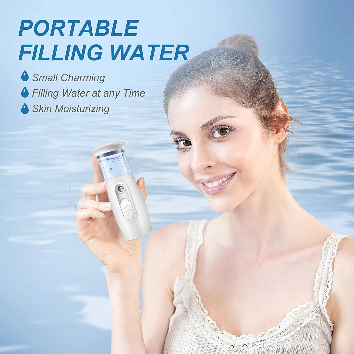 Mini Nano Facial Steamer for Face, Cool Facial Mister Steamer Handy Mist Sprayer Moisturizing &Hydrating for Skin Care, Cleaning