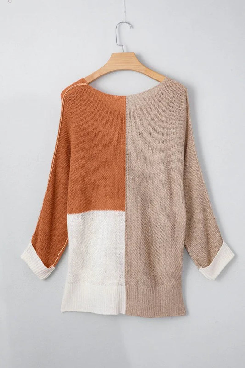 Zendaya Block Knit Loose Sweater