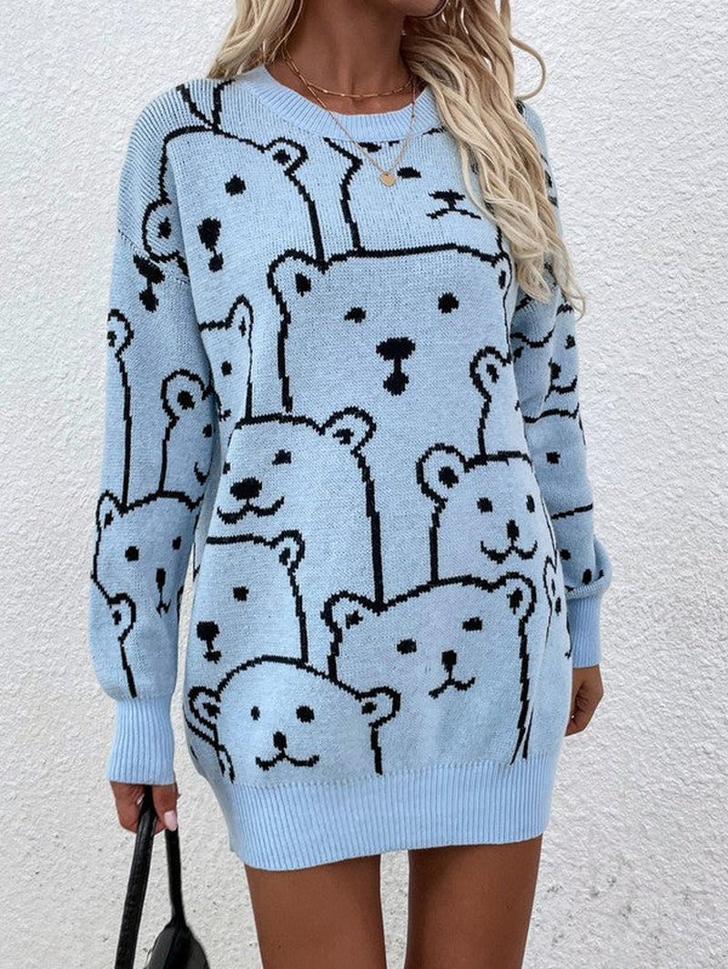 Womens Long Sleeve round Neck Pullover Sweater