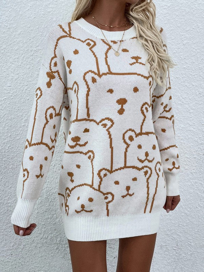 Womens Long Sleeve round Neck Pullover Sweater