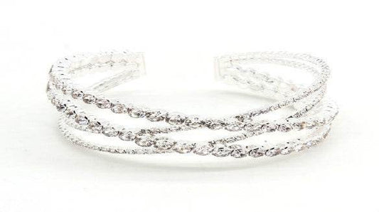 INTERTWINED RHINESTONE CUFF BRACELET