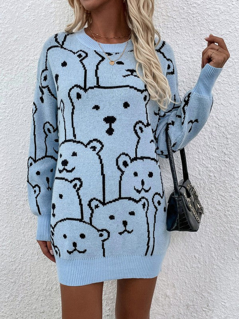 Womens Long Sleeve round Neck Pullover Sweater