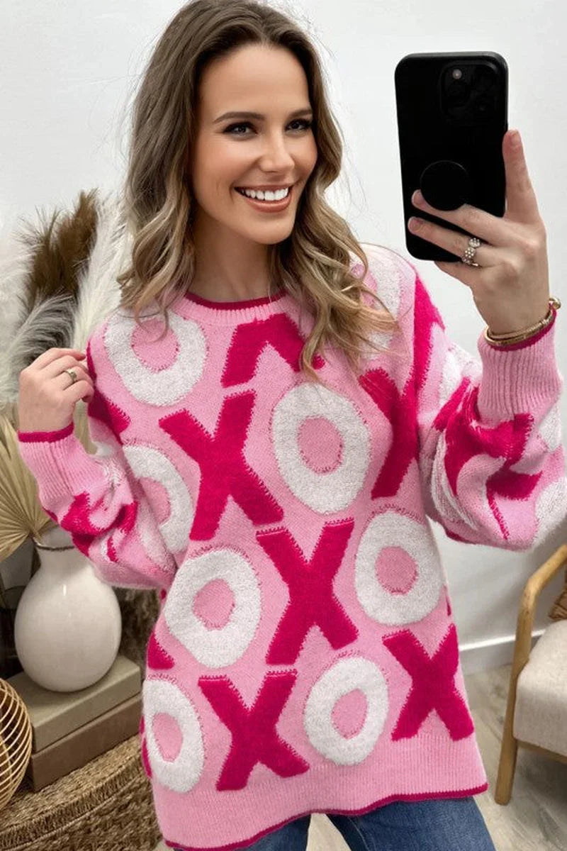 Valentine XOXO Drop Shoulder Crewneck Sweater