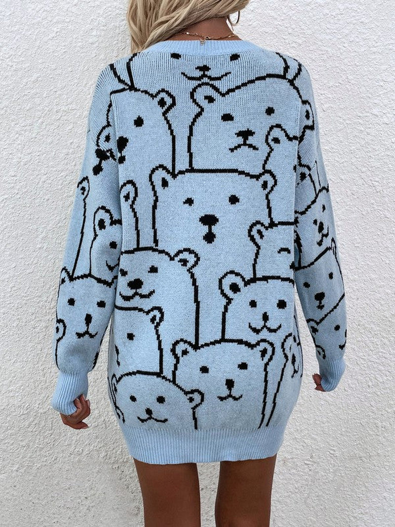 Womens Long Sleeve round Neck Pullover Sweater