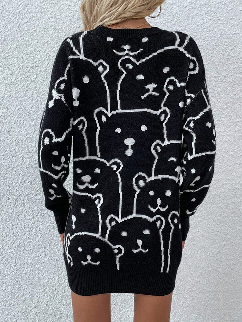 Womens Long Sleeve round Neck Pullover Sweater