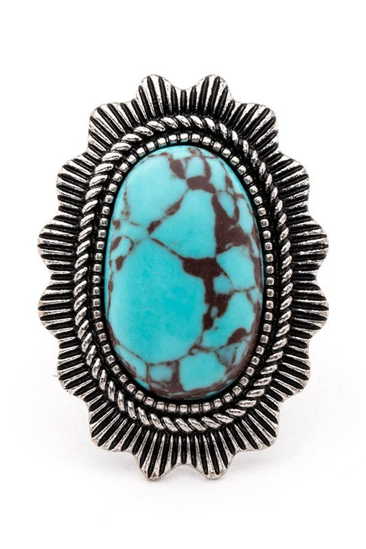 Oversize Western Stone Ring