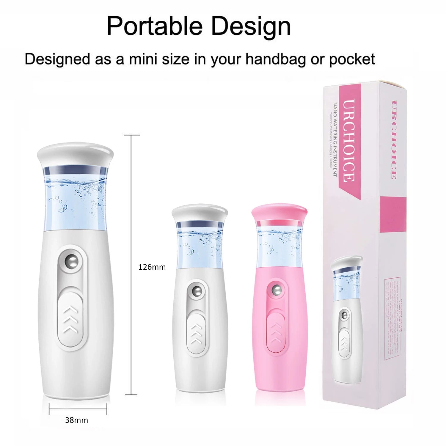 Mini Nano Facial Steamer for Face, Cool Facial Mister Steamer Handy Mist Sprayer Moisturizing &Hydrating for Skin Care, Cleaning