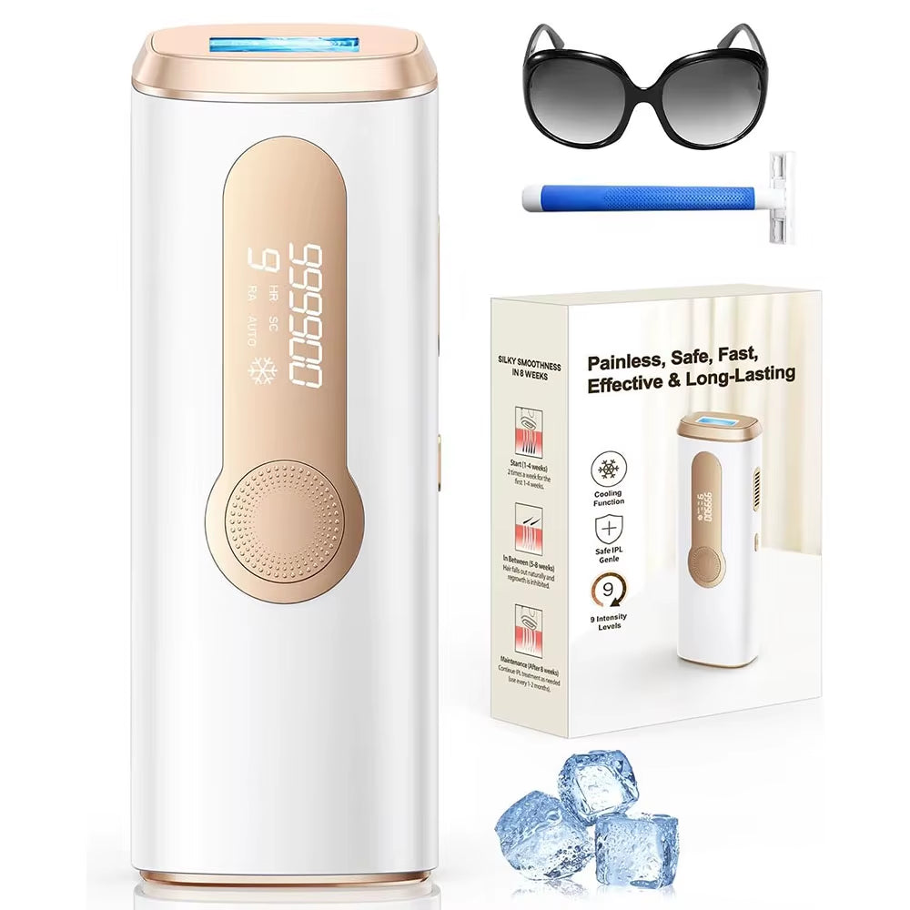 IPL Laser Hair Removal Device Ice-Cooling 3 in 1 Painless 16J Photoepilator Permanent Whole Body Home Treament for Men and Women