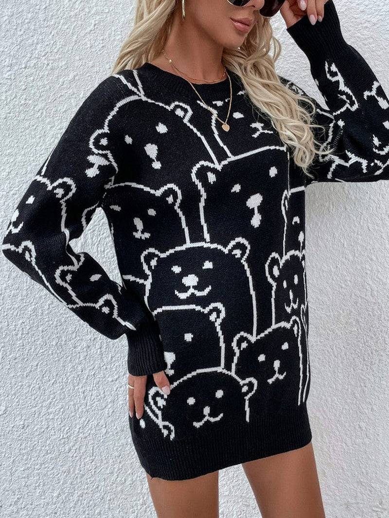 Womens Long Sleeve round Neck Pullover Sweater