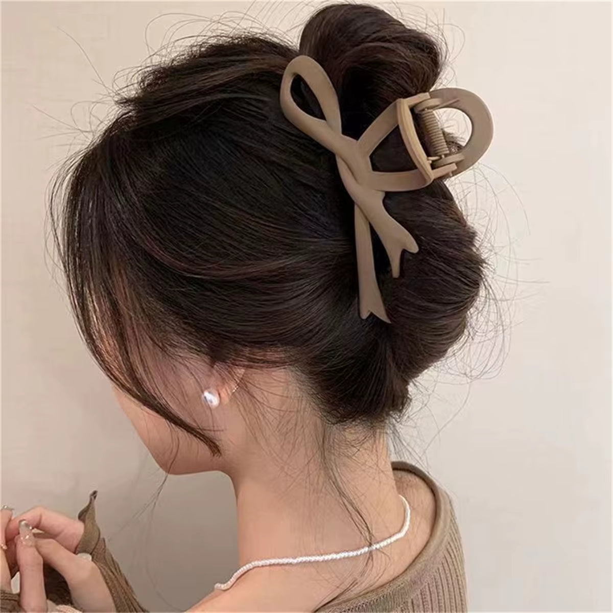13CM Matte Hair Clips Vintage Ribbon Bow Hair Claws Crab Headwear Hairpins Shark Ponytail for Women Hair Accessories Barrettes