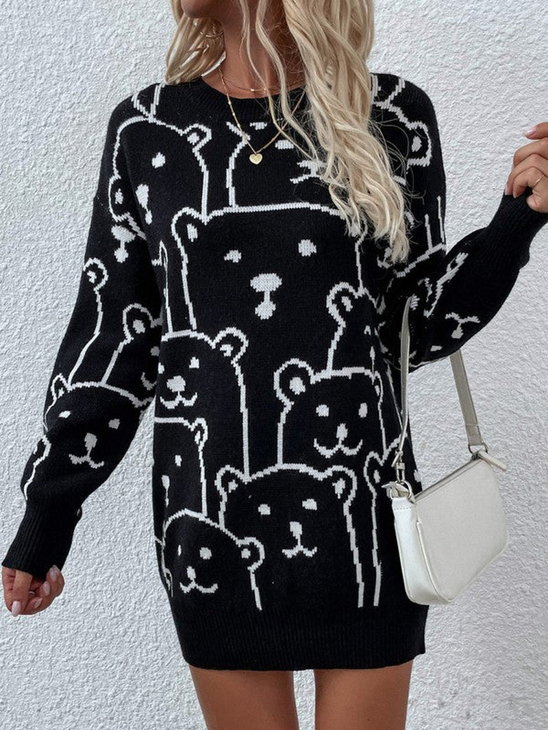 Womens Long Sleeve round Neck Pullover Sweater