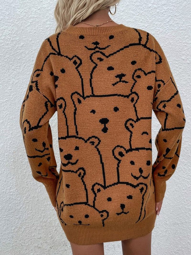 Womens Long Sleeve round Neck Pullover Sweater