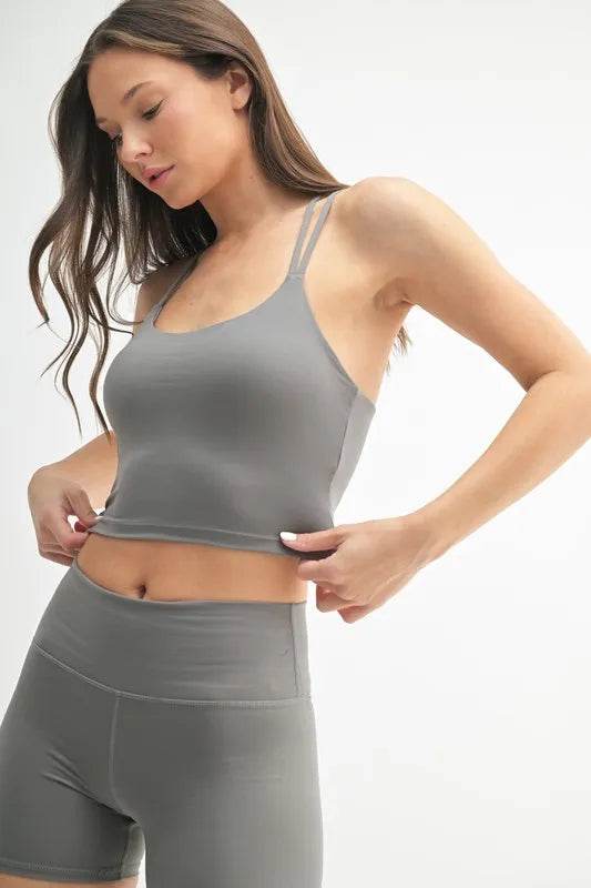 Crave Comfort: 2-in-1 MONO B Venice Cloud Light Crisscross Sports Bra - Grab Yours Now!