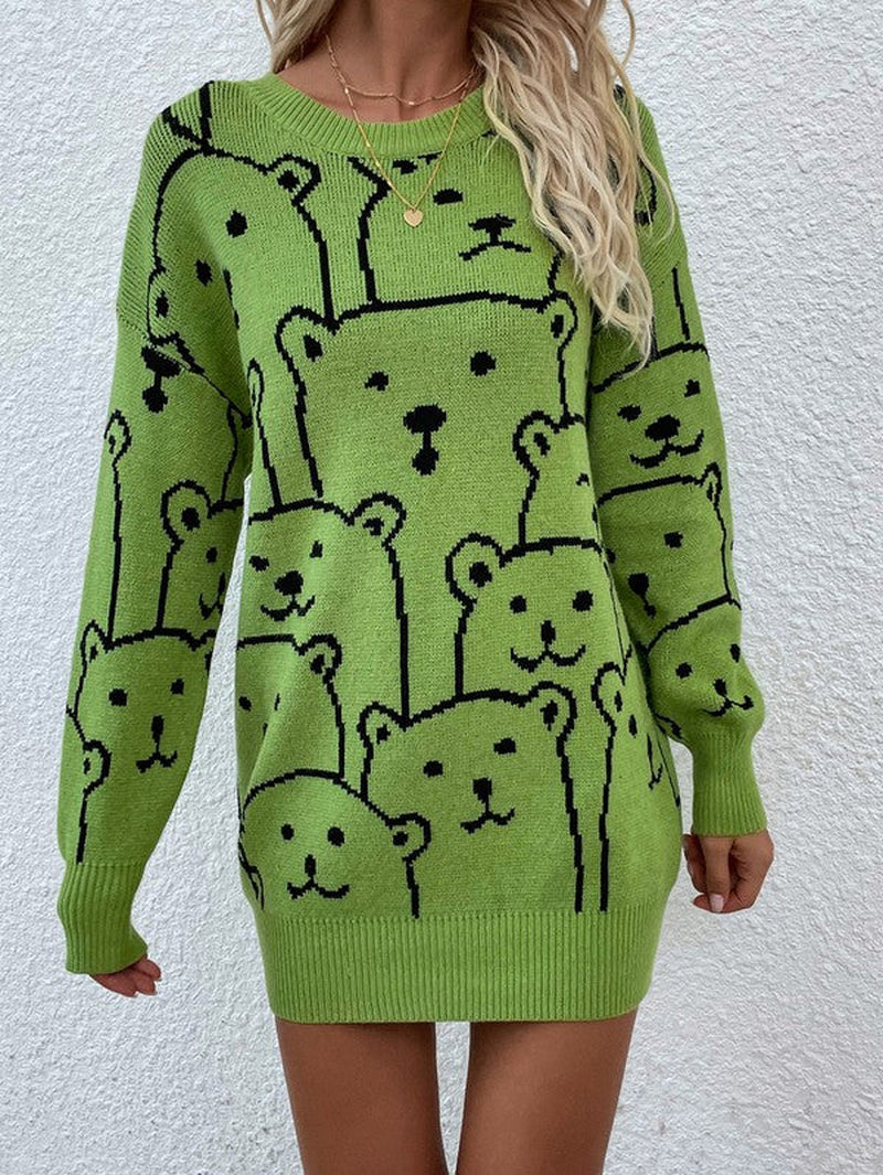 Womens Long Sleeve round Neck Pullover Sweater