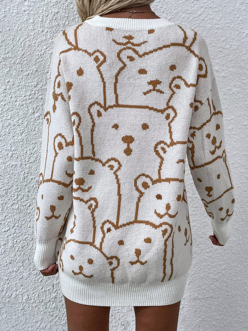 Womens Long Sleeve round Neck Pullover Sweater