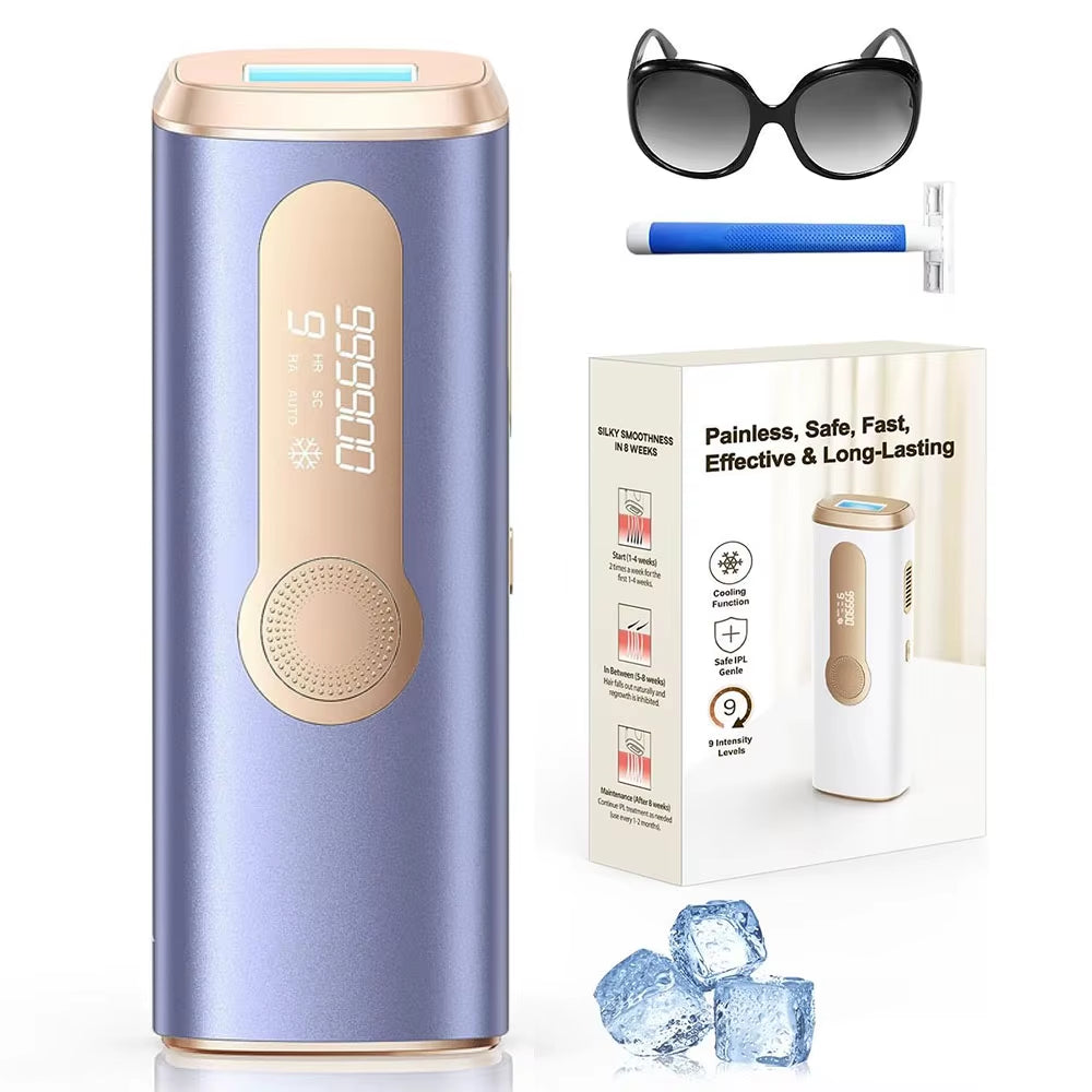 IPL Laser Hair Removal Device Ice-Cooling 3 in 1 Painless 16J Photoepilator Permanent Whole Body Home Treament for Men and Women